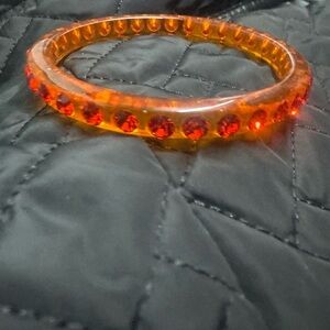Vintage Orange Bangle with Red Accents